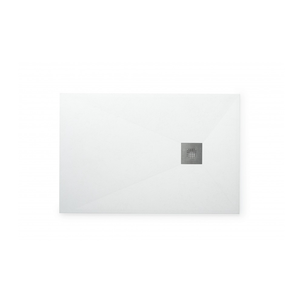 Cădiță de duș dreptunghiulară slim Alux Stone, White (9003), 120x80 cm