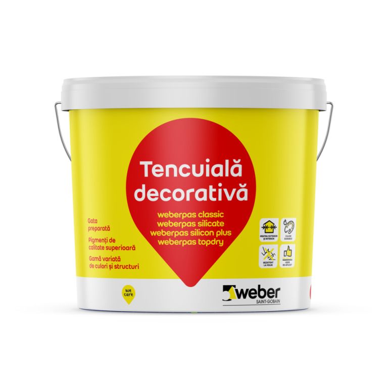 Weber pas clasic rolare tencuială decorativă acrilică 25 kg/galeata  R650