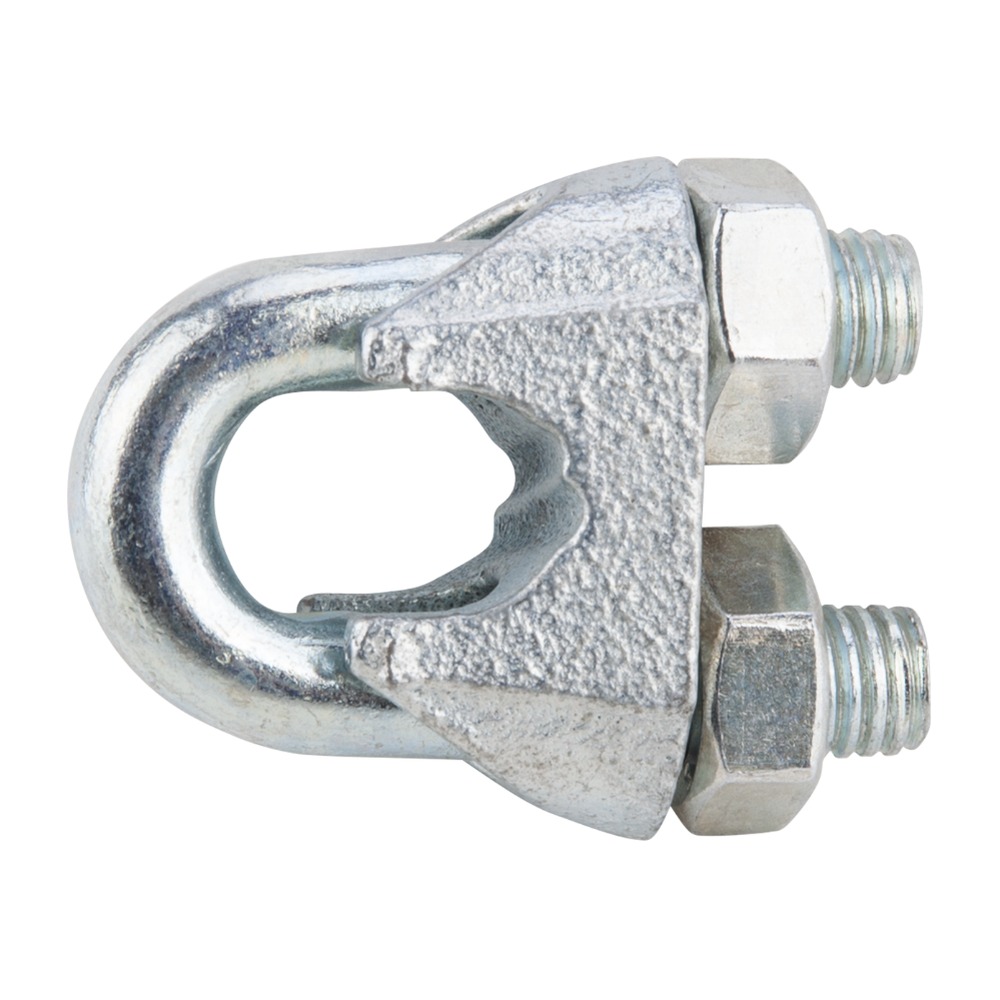 Bridă clemă cabluri metalice DIN 741 oțel zincat, Ø 14 mm, set 10 buc