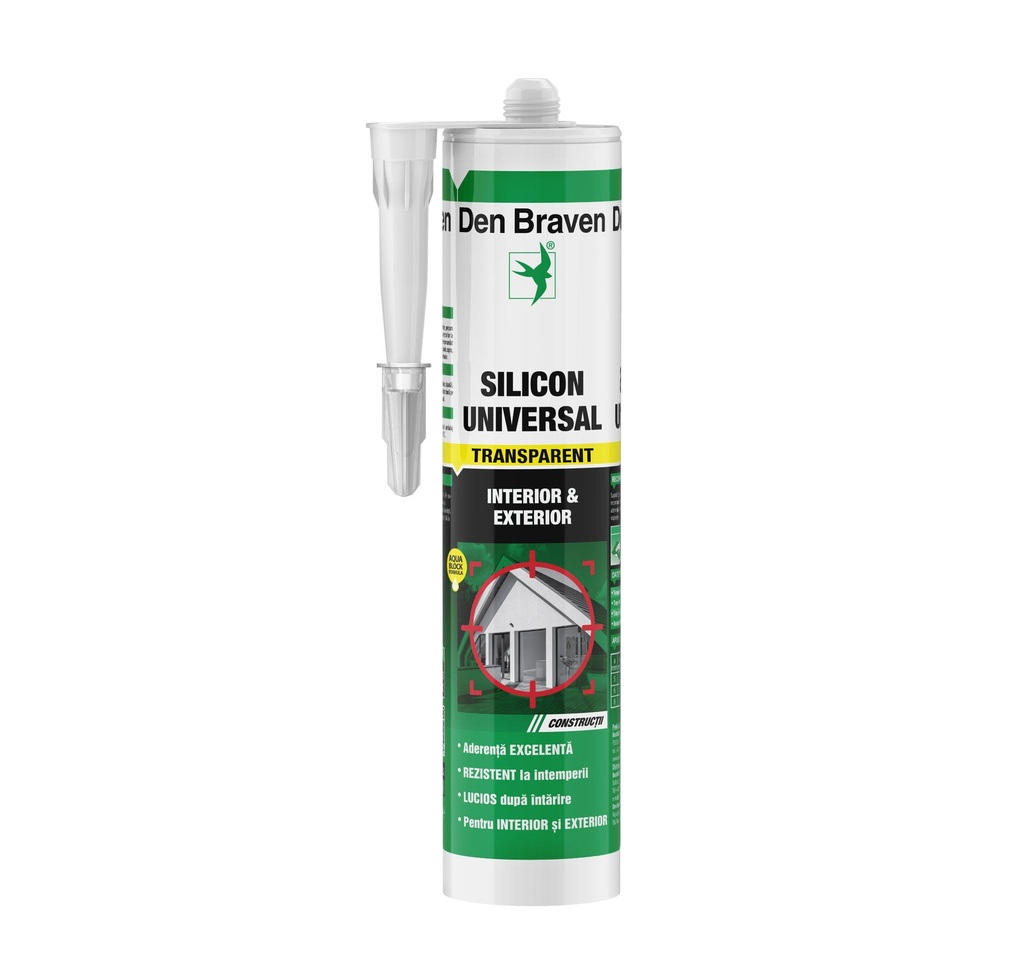 Silicon universal transparent 1001U pentru rosturi la fațade, vitraje și spatii sanitare, 280 ml