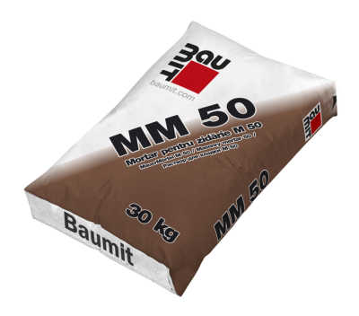 Baumit MM 50, mortar uscat, predozat pe baza de var-ciment, de clasă M5, 40 kg/sac