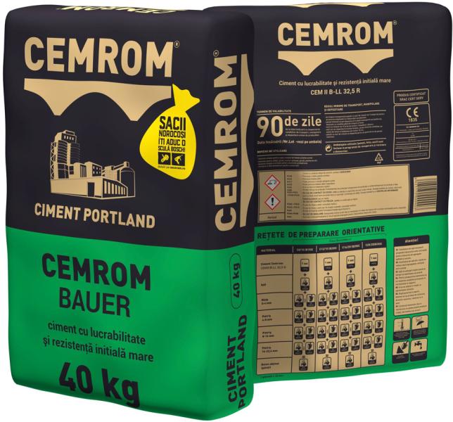 Ciment Cemrom Bauer CEM II B/LL 32.5, 20 Kg