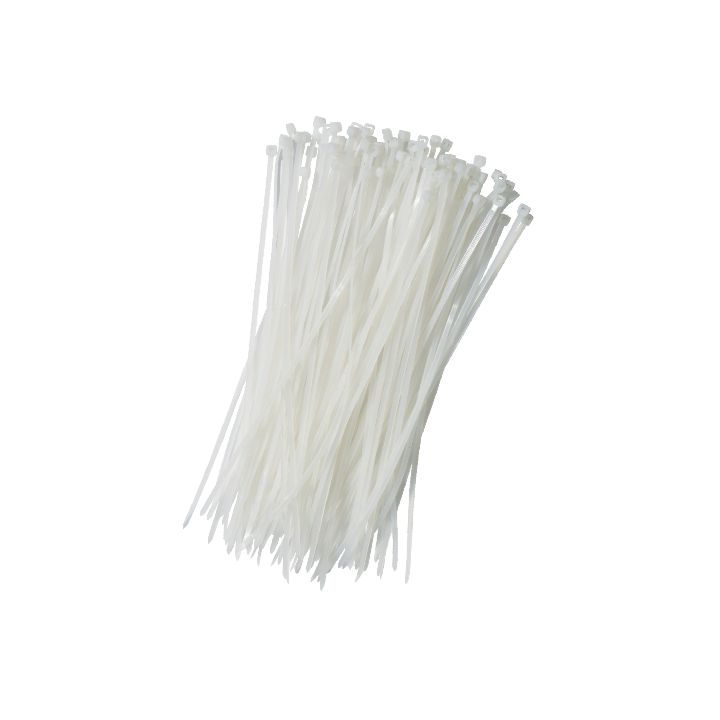 Coliere plastic culoare albă, 2.5x200 mm, 100 bucăți
