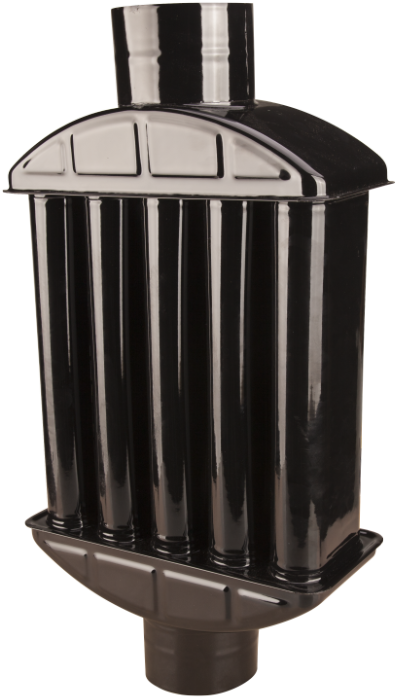 Burlan recuperator căldură tip radiator negru, Ø120 mm