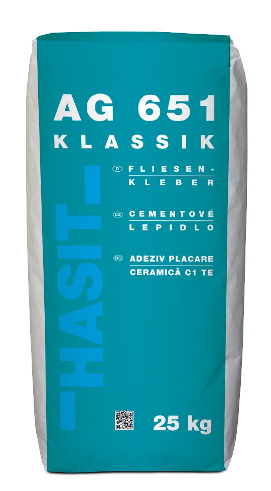 HASIT AG 651 CLASSIK Adeziv placi ceramice C1 TE, exterior 25 kg/sac