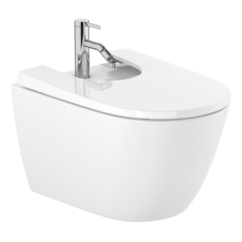 Bideu suspendat Ona din porțelan, prinderi ascunse, 360x530x290 mm