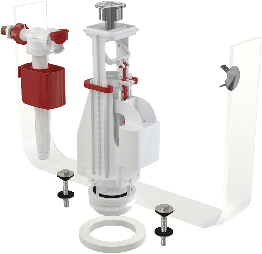 Set mecanism rezervor wc ceramic SA08AK 3/8" CHROM cu acţionare dublă 