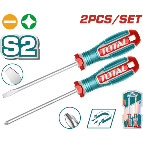 Set 2 șurubelnițe drepte și cruce, mâner ergonmic