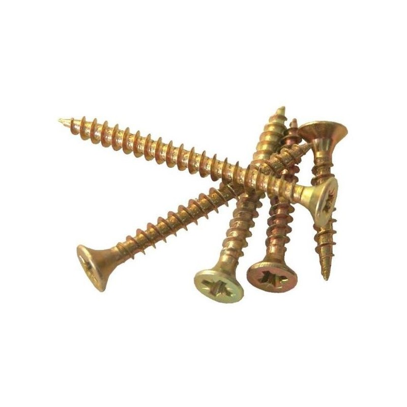 Holșurub cu cap înecat în cruce PZ3 din oțel zincat galben, 6x130 mm, 50 bucăți