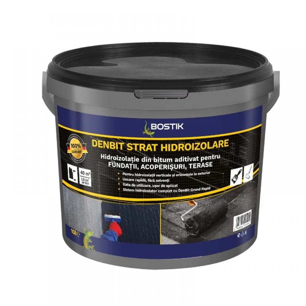 Hidroizolație DENBIT STRAT HIDROIZOLARE din bitum aditivat, 10 l