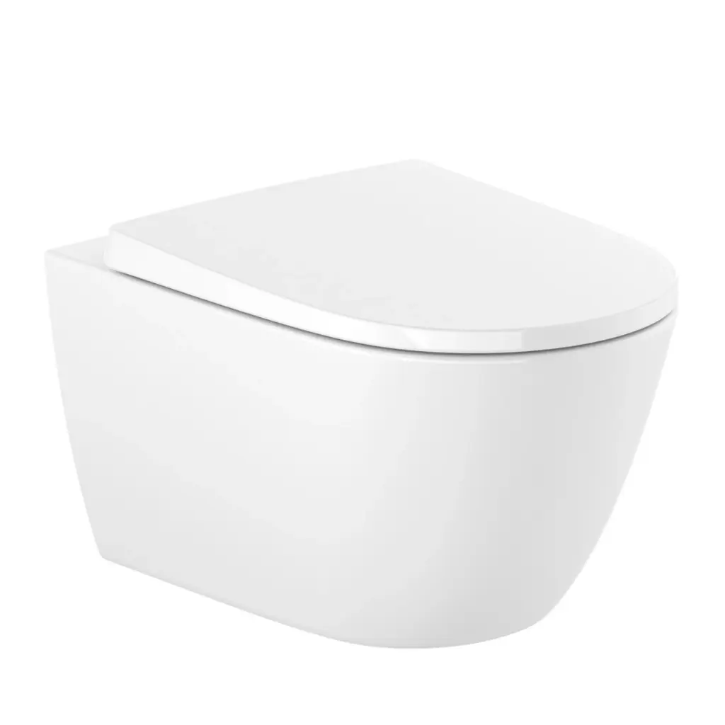 Vas WC suspendat din porțelan, Ona Rimless®, evacuare orizontală, 53x36 cm