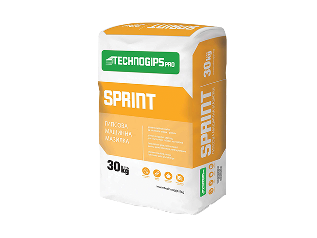 SPRINT tencuială mecanizată și manuală pe bază de ipsos 30 kg/sac