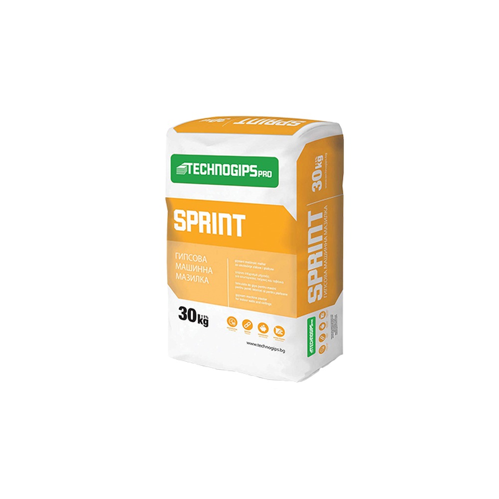 SPRINT tencuială mecanizată și manuală pe bază de ipsos 30 kg/sac