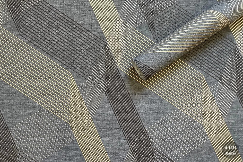 Tapet de vinil model GRANI decor, gri - negru art. 6-1431