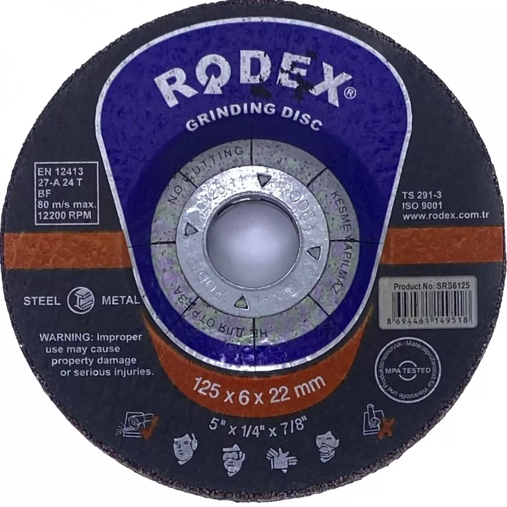 Disc polizare Rodex, 125x6x22 mm