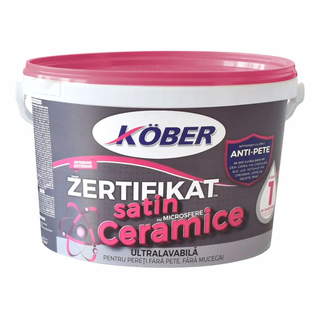Vopsea ultralavabilă satin albă Zertifikat cu microsfere ceramice, interior/exterior, 3 l
