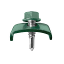 Set 50 bucati clema pentru fixare gard 20x30mm cu surub autoforant 6.3x25, Verde RAL6005