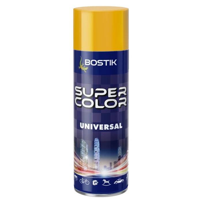 Spray vopsea Bostik Color Universal, galben interior/exterior, 400 ml