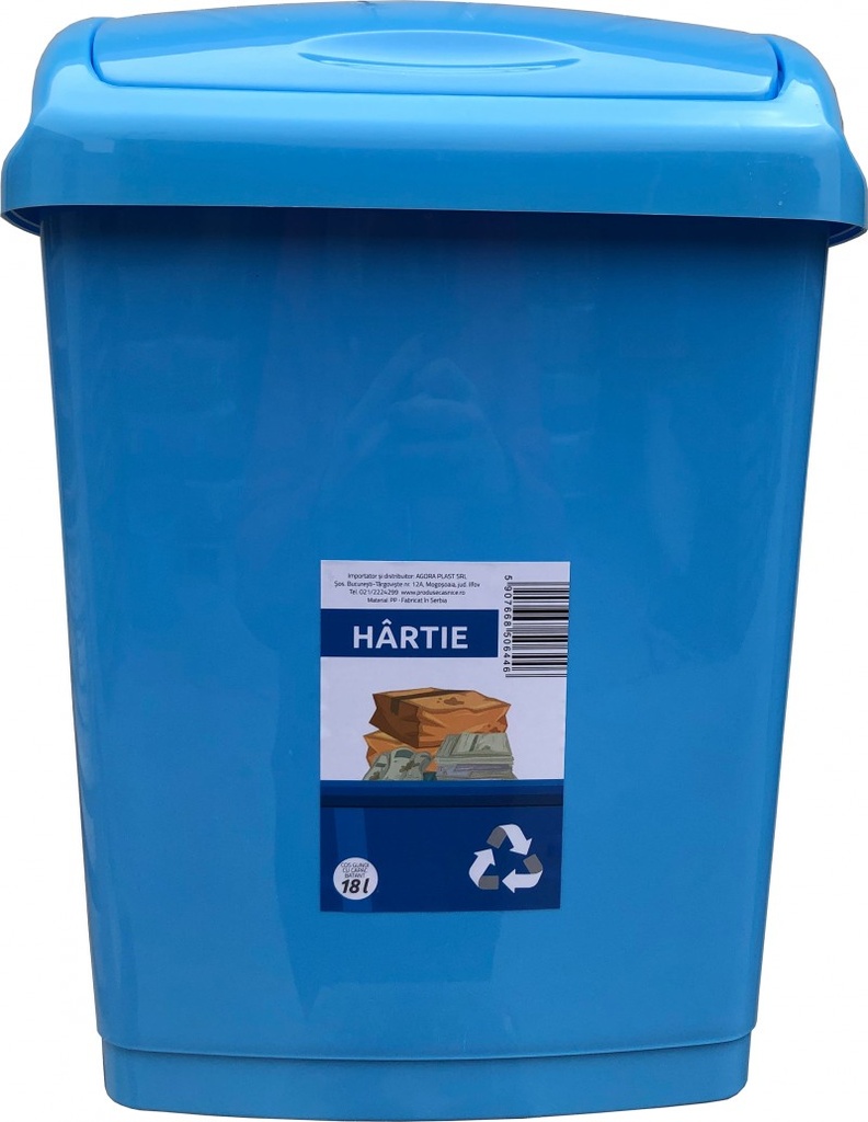 Coș de gunoi capac batant, 18 l