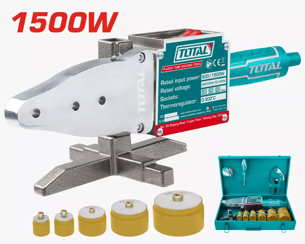 Plită de lipit & sudat țevi PPR la cald 800/1500 W, matrici Ø 20, 25, 32, 40, 50, 63 mm