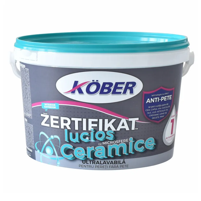 Vopsea ultralavabilă lucios albă Zertifikat cu microsfere ceramice, interior/exterior, 3 l