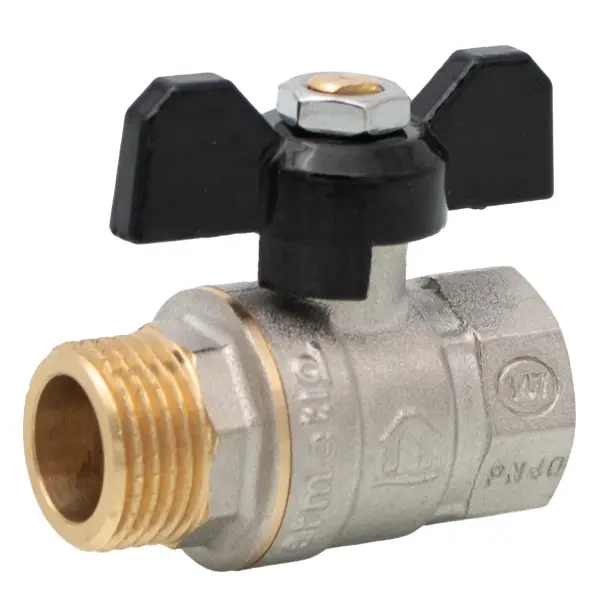 Robinet trecere cu sferă și fluture, 1/2” fi-fe, PN 40