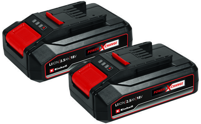 Set 2 acumulatori Einhell Power-X-Change 18V, capacitate 2x 2,5Ah Li-Ion, 720 W