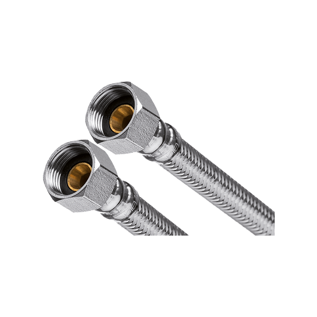 Racord flexibil cu țesătură din inox D. 3/8''-3/8''x20 cm