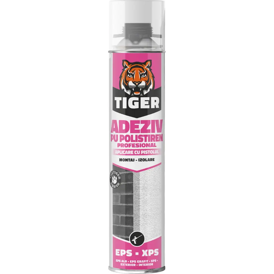 Adeziv TIGER tip spumă B3 pentru termosistem EPS și XPS, aplicare pistol, 700 ml