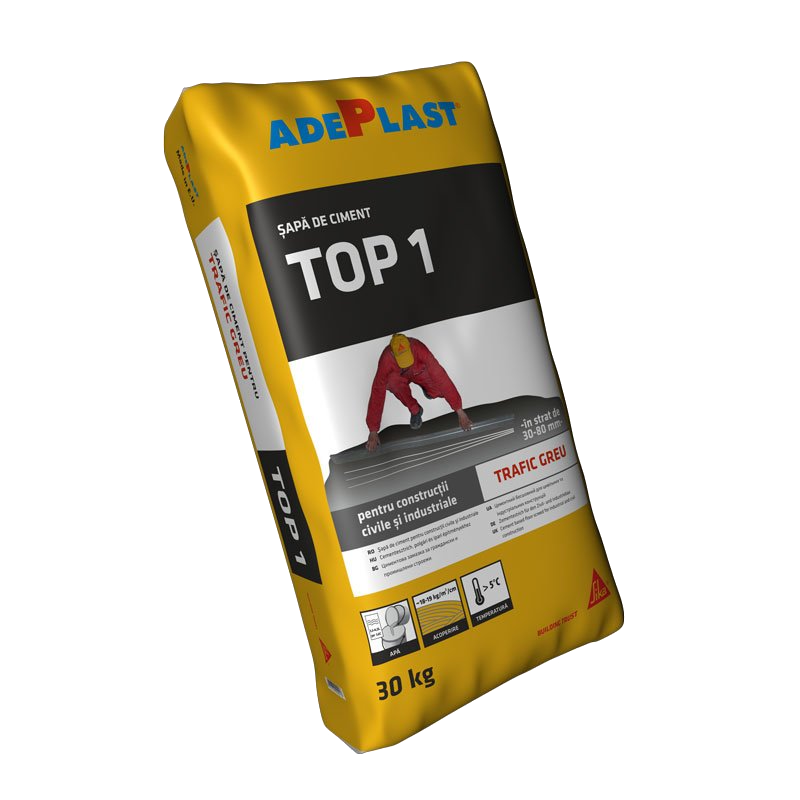 Șapă egalizare aditivată ADEPLAST Top 1 trafic greu pentru interior și exterior 30 kg