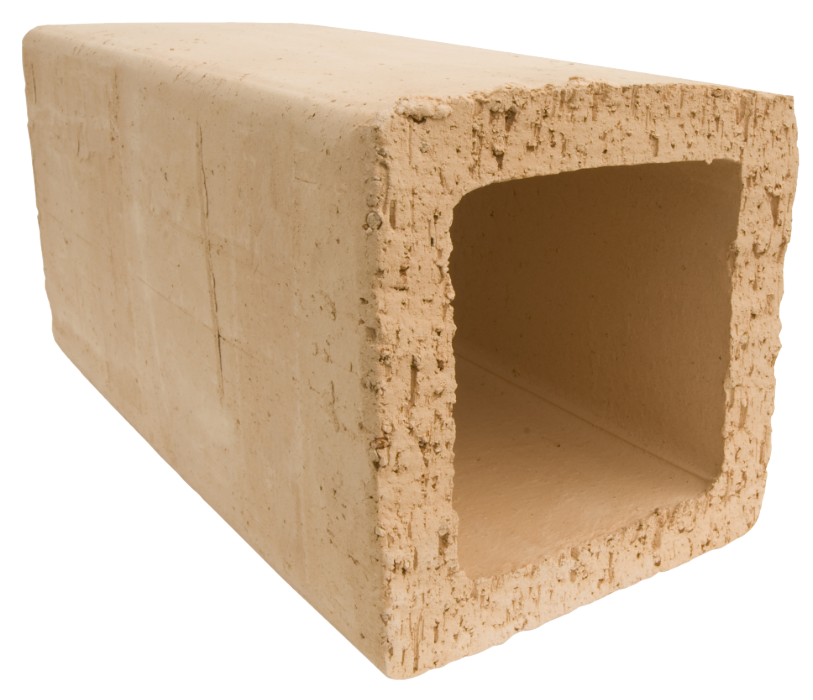 Burlan pentru evacuare din șamotă refractară 140x140x500 mm