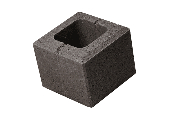 Boltar ROBUSTO, element gard jumatate, negru, 20x20x16 cm