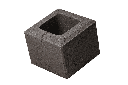 Boltar ROBUSTO, element gard jumatate, negru, 20x20x16 cm