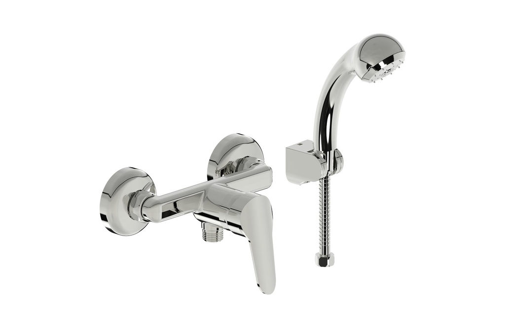 Baterie dus Roca, cada/dus, fixa, montare perete, set accesorii