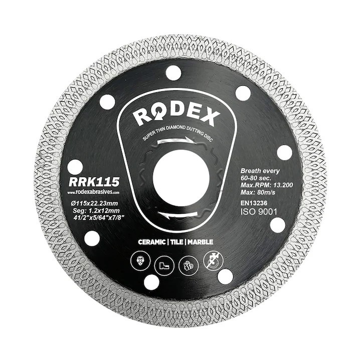 Disc diamantat Rodex, ultra subtire, 125x20/22.23 mm