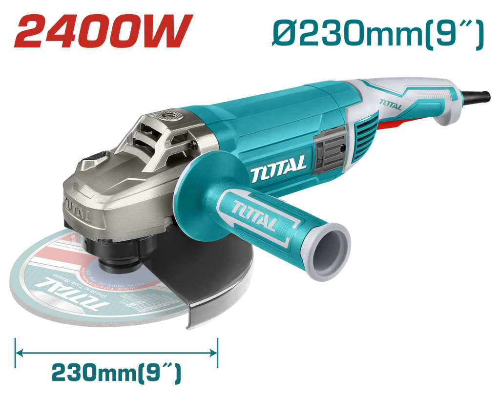 Polizor unghiular Total, 2400W, 8000rpm, filet M14, diametru disc 230mm