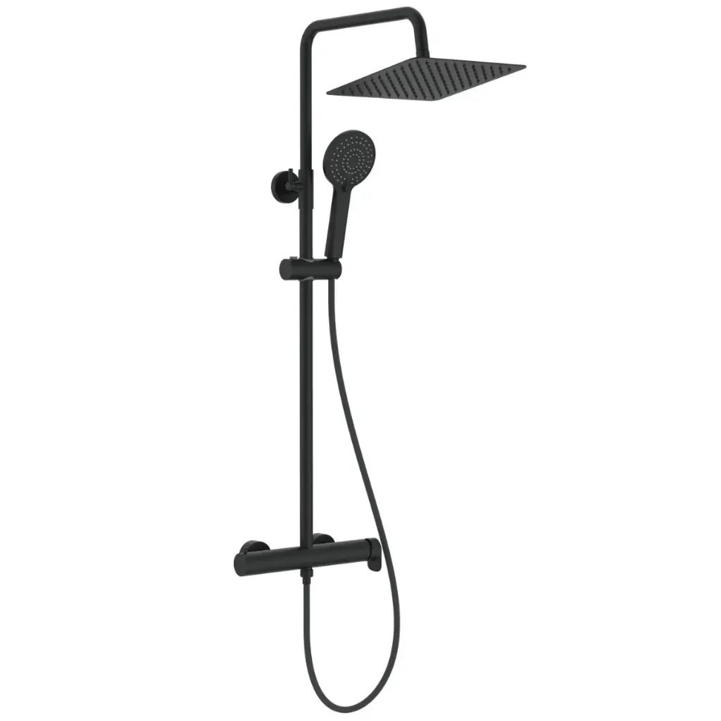 Sistem de duș Roca Vega Plus Square, finisaj negru mat