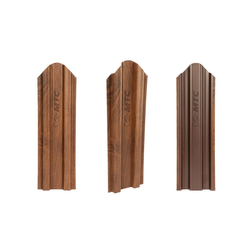 [P010776] Şipcă gard metalică standard, nuc-lucios RAL 8019, 1700x90x0.40 mm