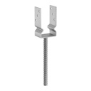 Suport stâlp zincat tip U sarcini grele cu tijă fixare în beton, 101x150x60x4 mm 