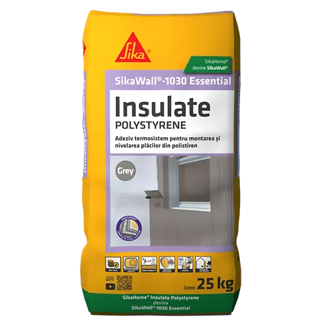 Adeziv și Masă de Șpaclu SikaHome® Insulate pentru Polistiren Expandat SikaWall®-1030 Essential, 25 kg