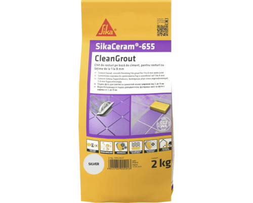 [P002740] Chit de rosturi gresie și faianță SikaCeram 655 CleanGrout Silver, 2 kg
