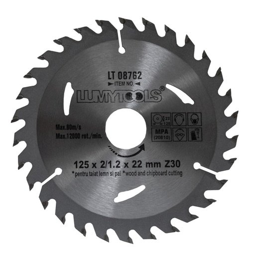 [P003180] Disc cu vidia pentru lemn, Ø 125 mm