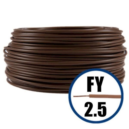 [P003864] Conductor electric FY (H07V-U) 2.5 mmp, izolație PVC, maro
