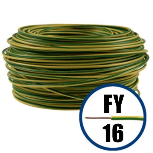 [P003861] Conductor electric MYF (H07V-K) 16 mmp, izolaţie PVC, galben-verde