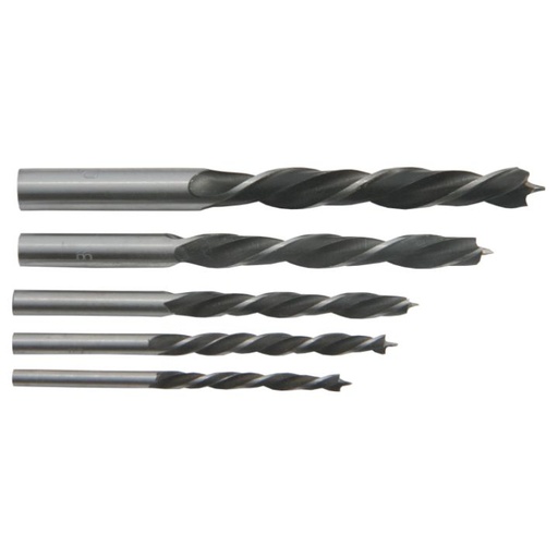 [P003193] Set 5 burghie pentru lemn, Ø 4, 5, 6, 8, 10 mm