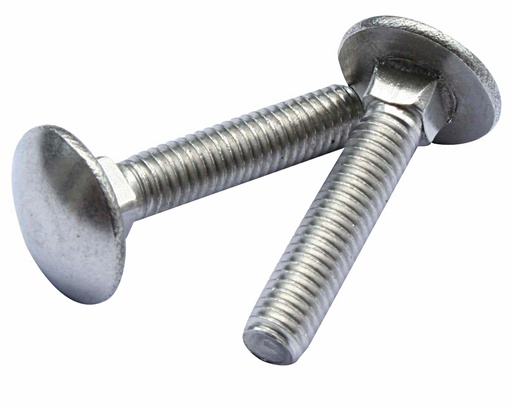 [P003231] Șuruburi metrice cap bombat torbant 6x80 mm DIN603 din oțel zincat, 50 buc