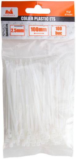 [P009296] Coliere rapide din plastic, 3.6x200 mm, 100 bucăți