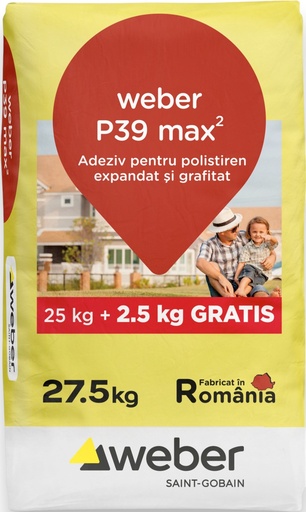 [P010506] Adeziv pentru polistiren expandat şi grafitat Weber P39 max2, 27.5 kg