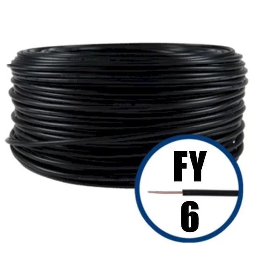 [P006284] Conductor electric FY (H07V-U) 6 mmp, izolație PVC, negru