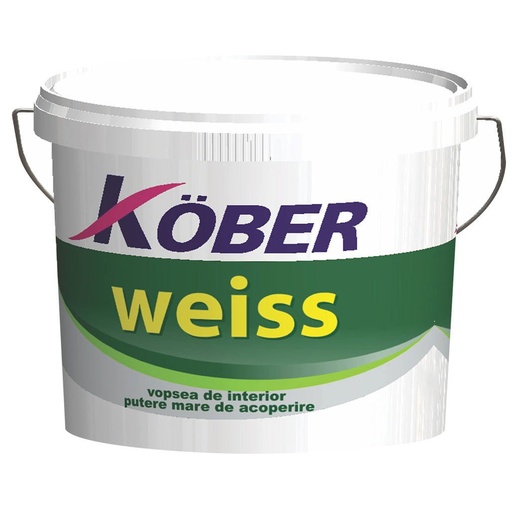 [P005045] Vopsea lavabilă pentru interior Kober Weiss albă, 8.5 l